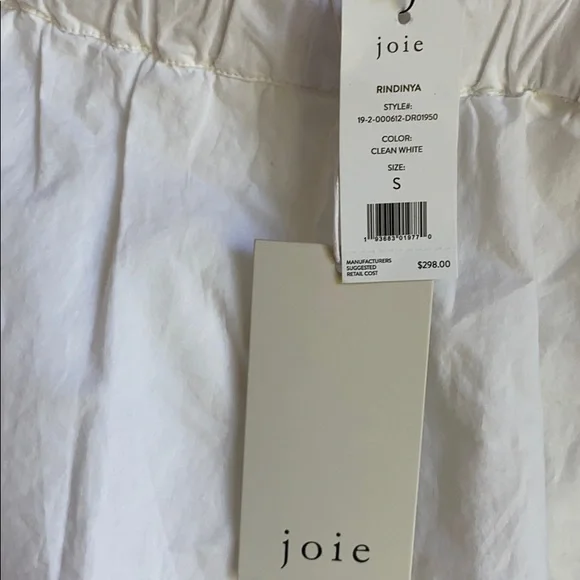 NWT Joie Rindinya Ruffled Scalloped Midi Dress White S - Picture 10 of 10
